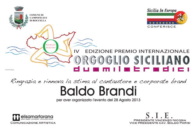 targa premio orgoglio siciliano 2013