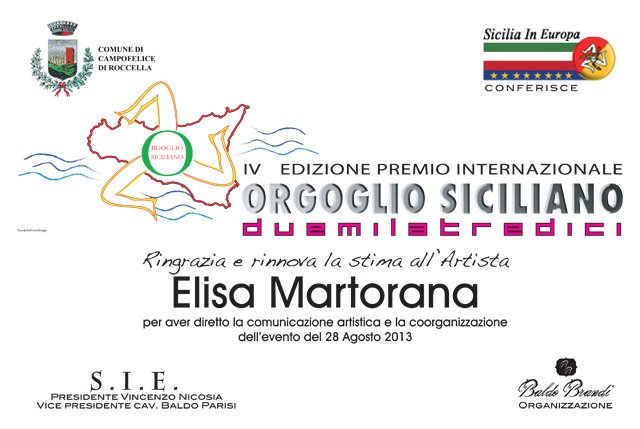 targa premio orgoglio siciliano 2013